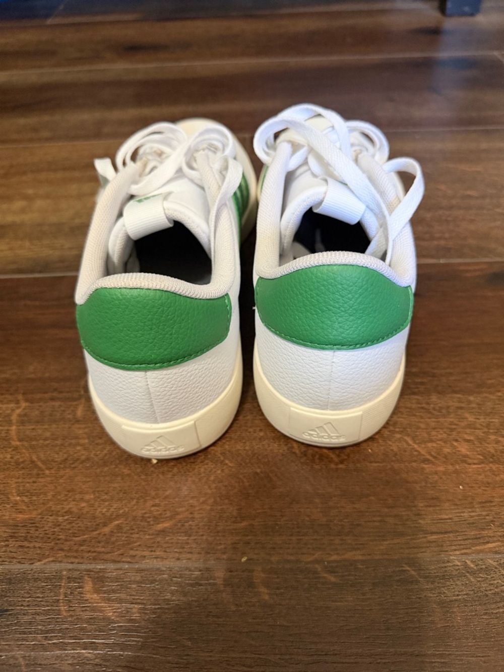adidas VL court 3.0  White Sneakers with Green Three Stripes size 9.5  new - Picture 4 of 5